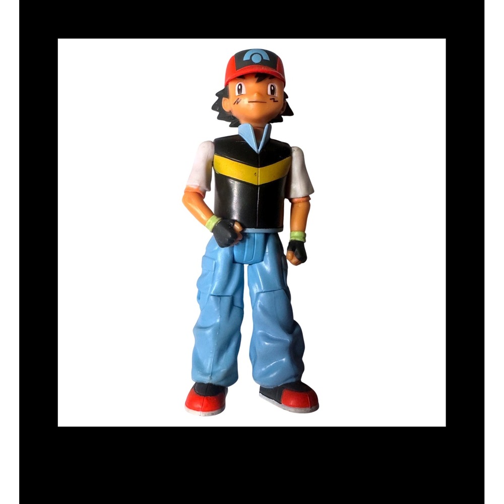 Pokemon Ash Ketchum Action Figure 2007 Jakks Pacific Diamond Pearl Nintendo 5"